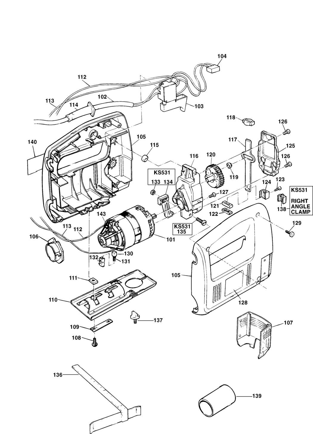 Black & Decker KS350 Type 1 Jigsaw Spare Parts