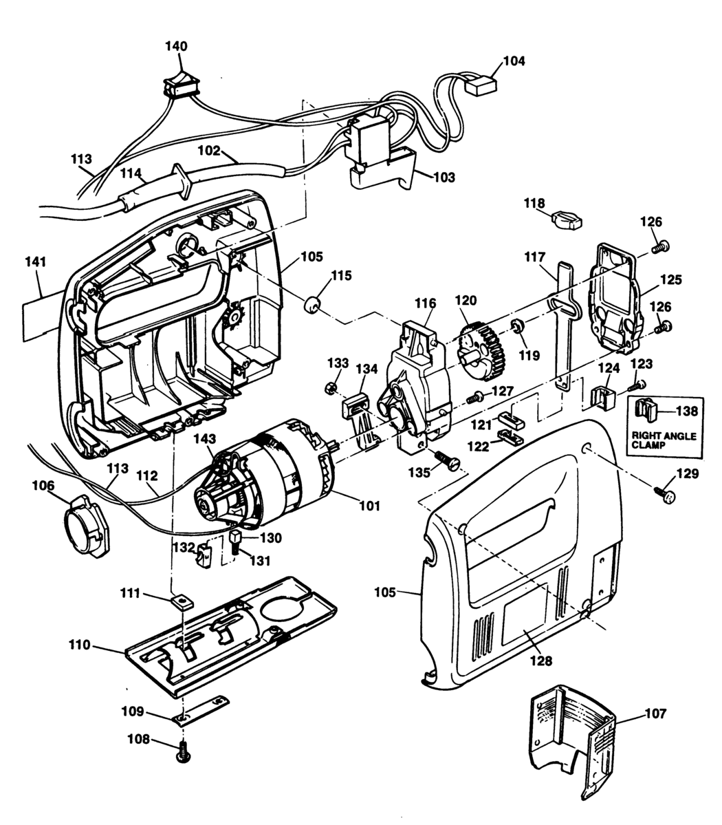 Black & Decker KS532 Type 1 Jigsaw Spare Parts