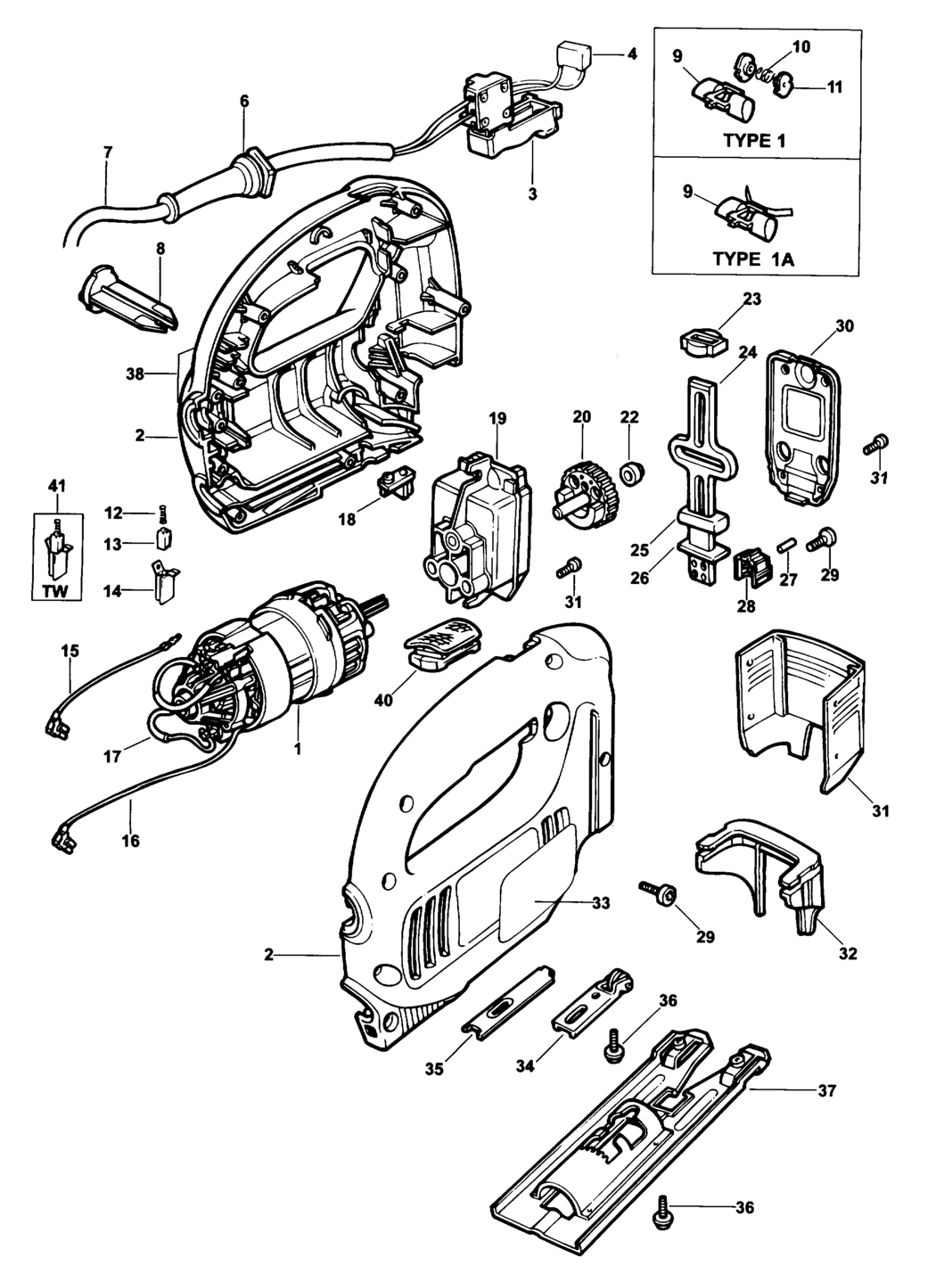 Black & Decker KS629 Type 1 Jigsaw Spare Parts