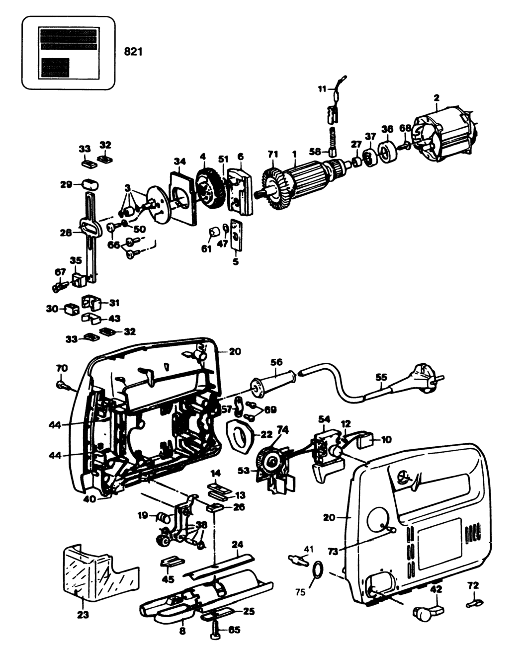 Black & Decker PL30 Type 1 Jigsaw Spare Parts