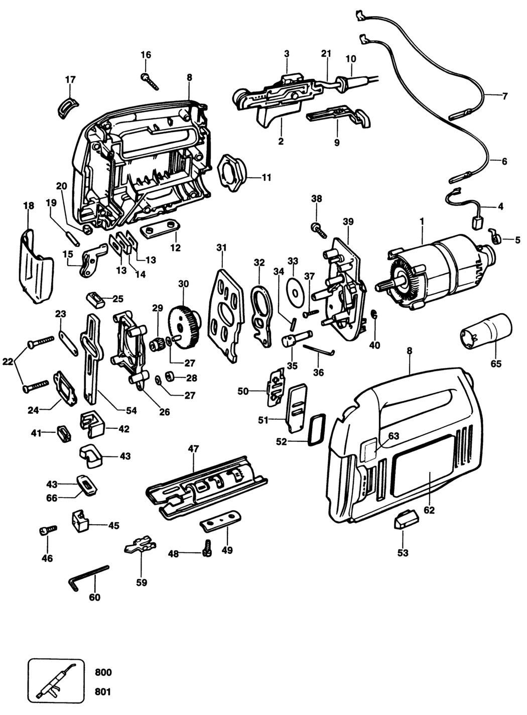 Black & Decker SPEC475 Type 1 Jigsaw Spare Parts