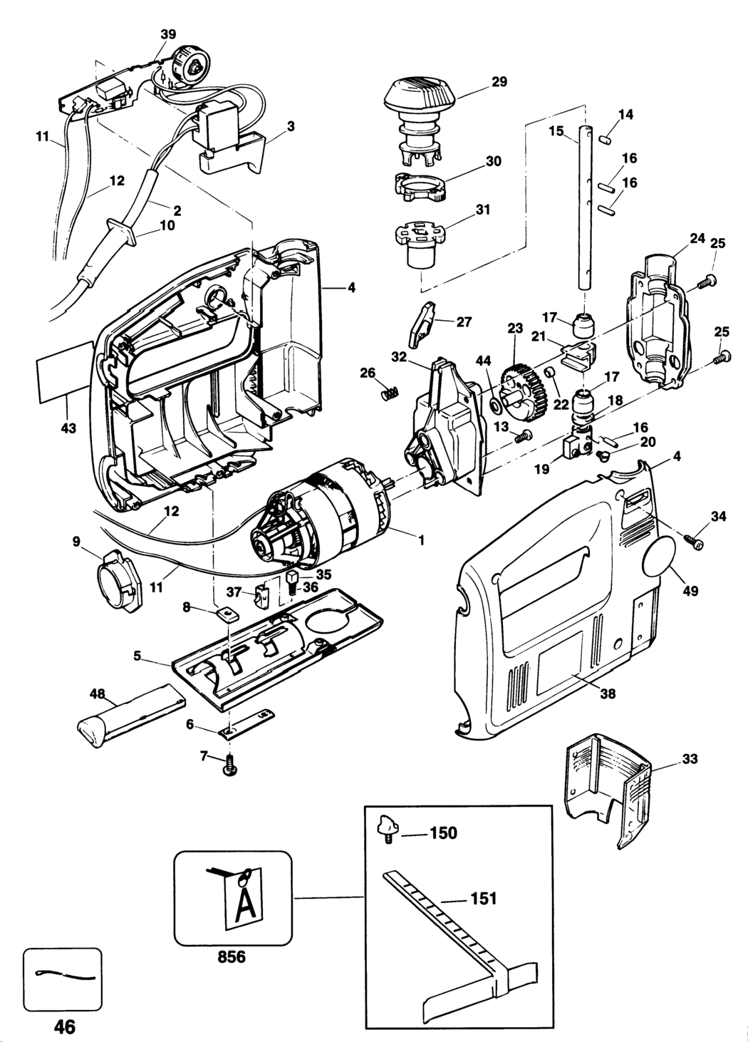 Black & Decker SPEC875 Type 1 Jigsaw Spare Parts