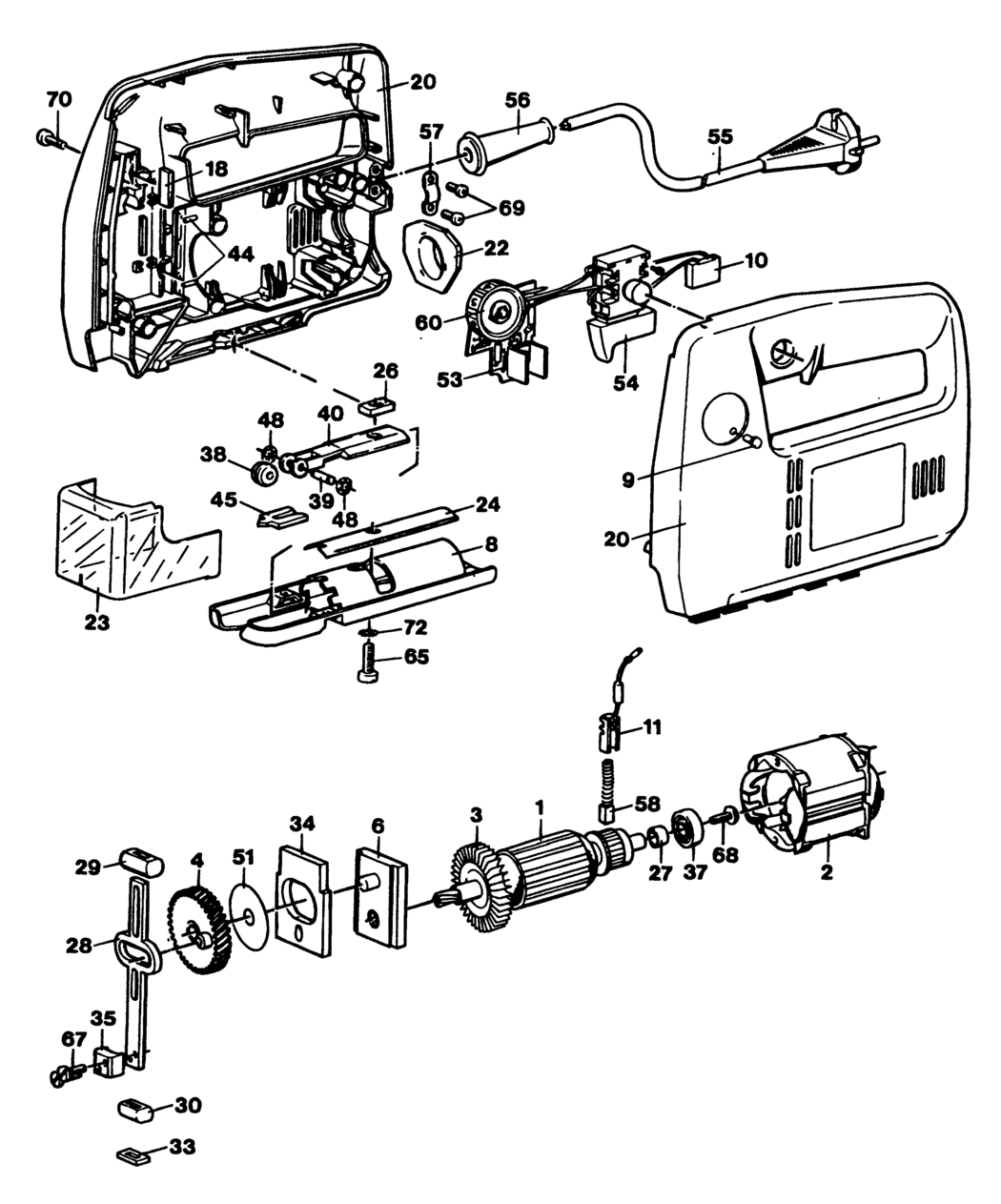 Black & Decker SR220E Type 1 Jigsaw Spare Parts