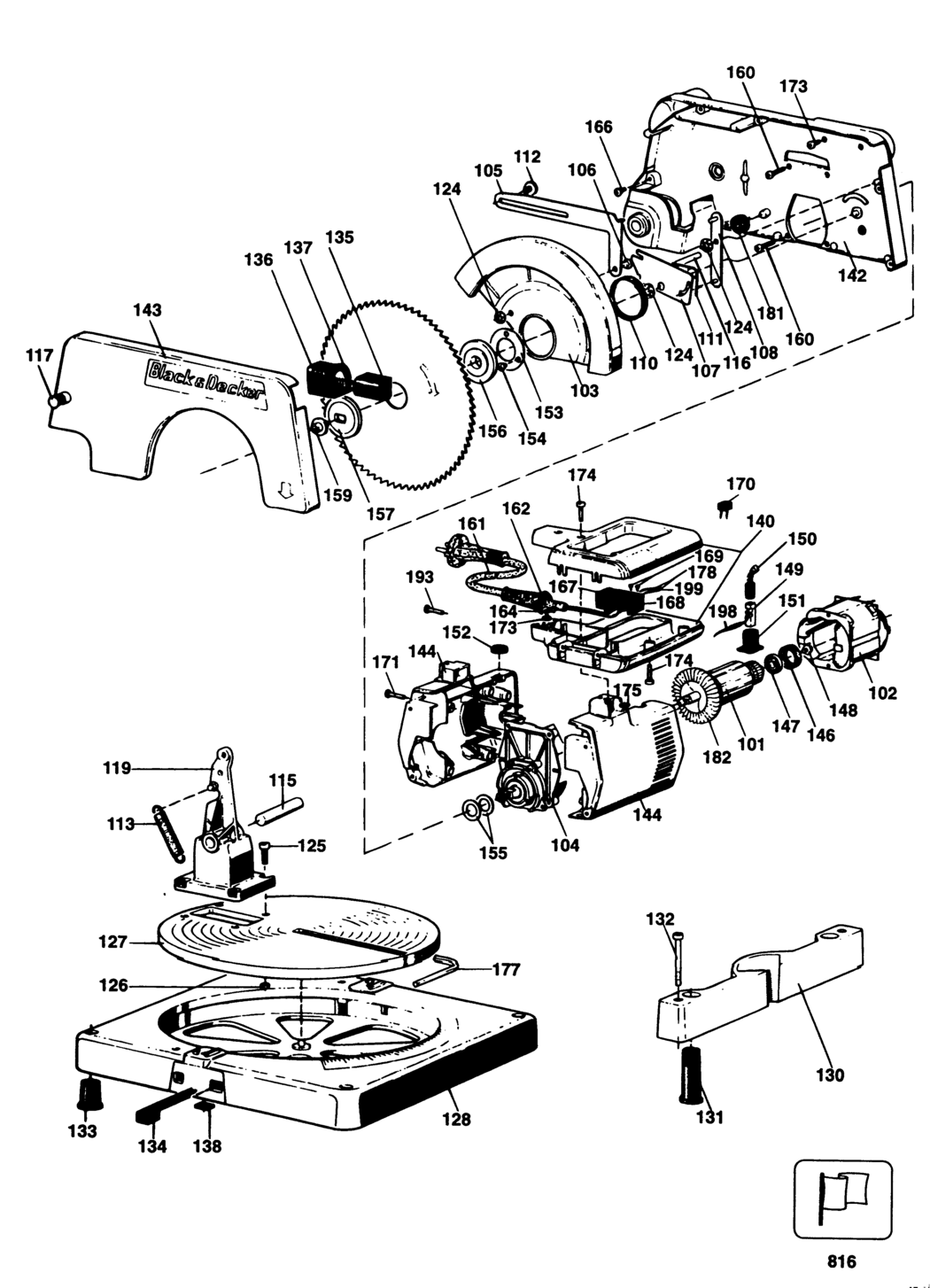 Black & Decker KS800 Type 1-2 Mitre Saw Spare Parts