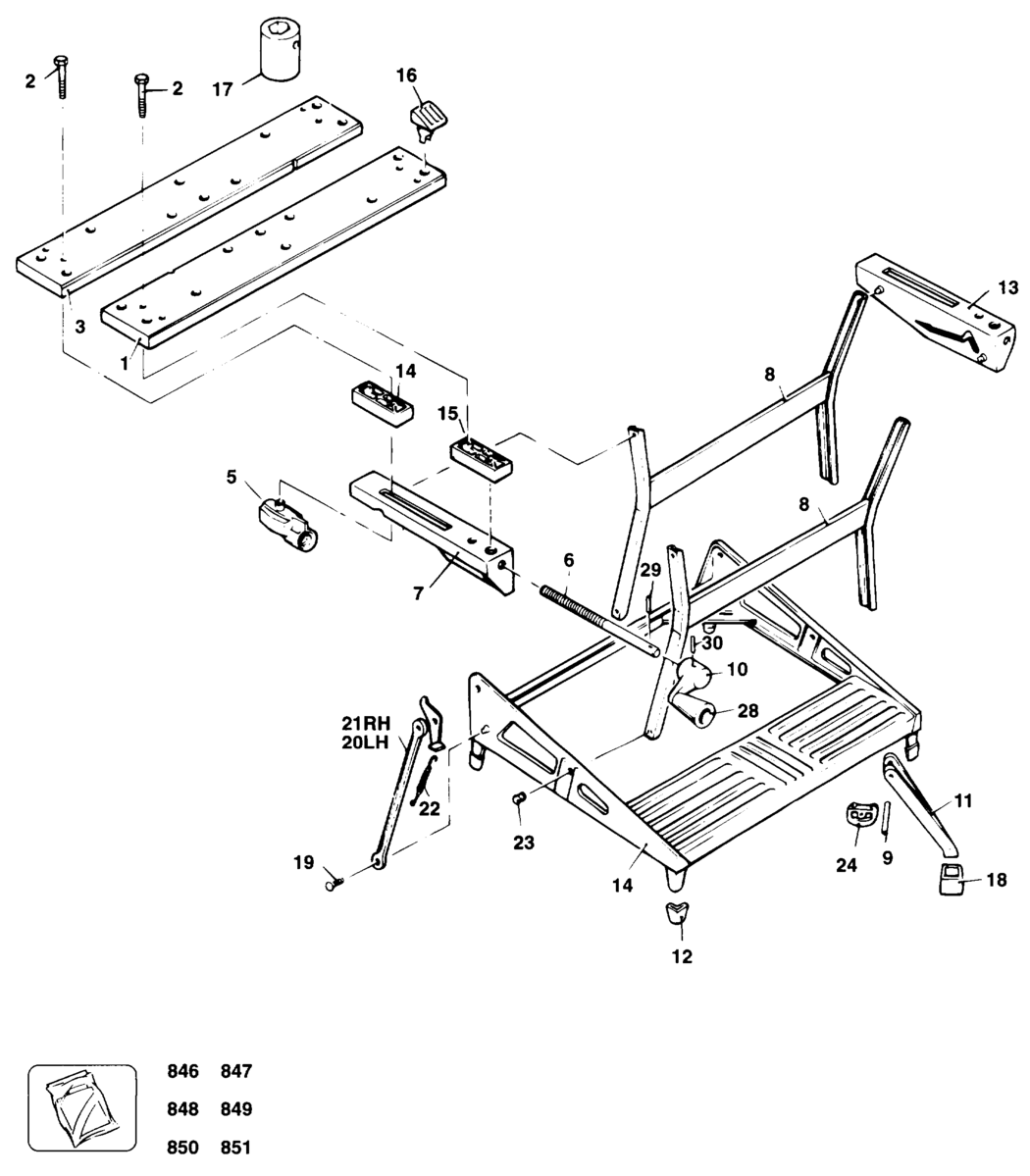 Black & Decker WM536 Type 3 Workmate Spare Parts