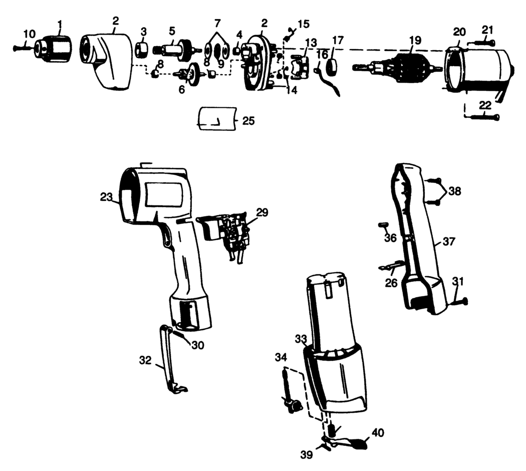 Black & Decker 1921 Type 3 Drill Spare Parts