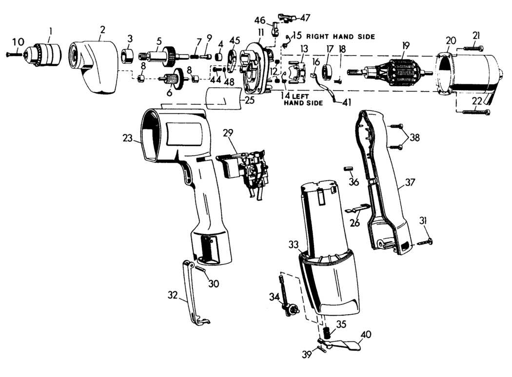 Black & Decker 5921 Type 2 Cordless Drill Spare Parts