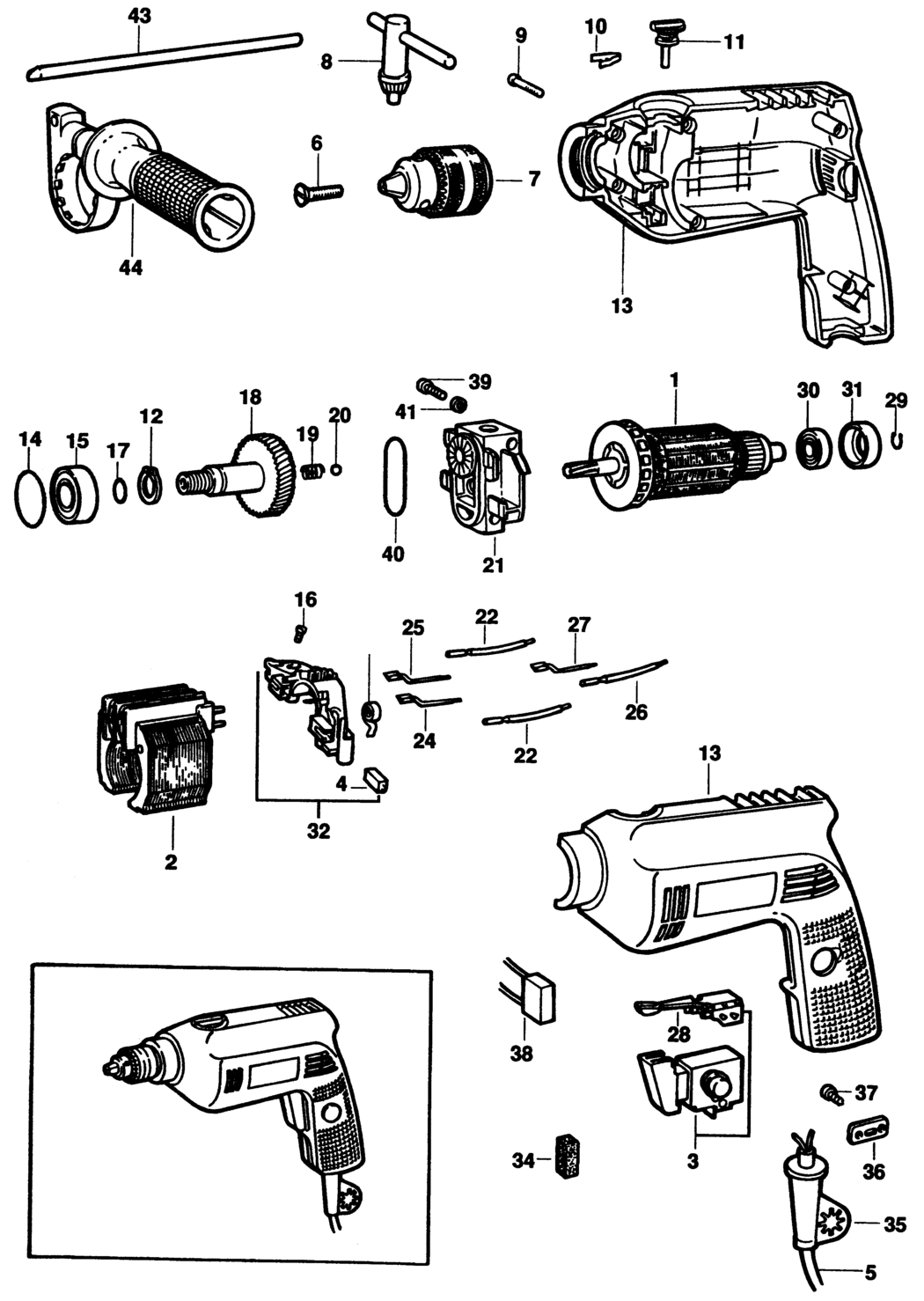 Black & Decker 127167 Type 1 Drill Spare Parts