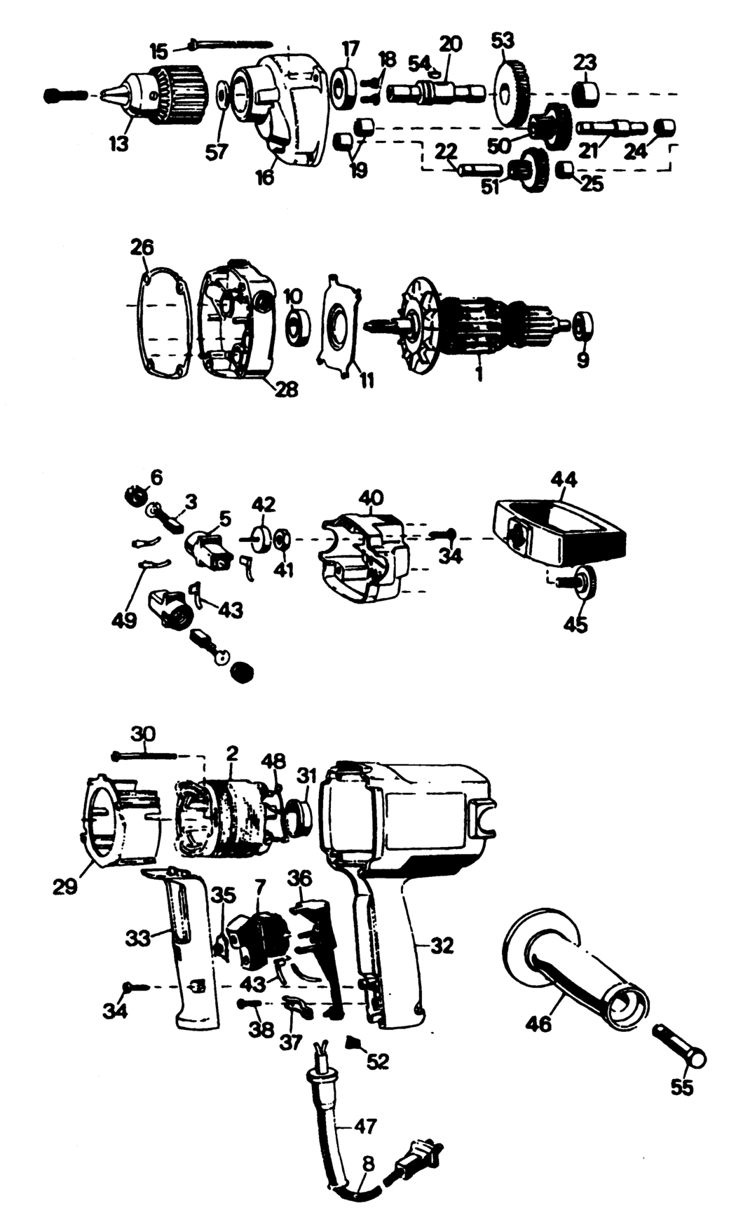 Black & Decker 1317 Type 1 Drill Spare Parts