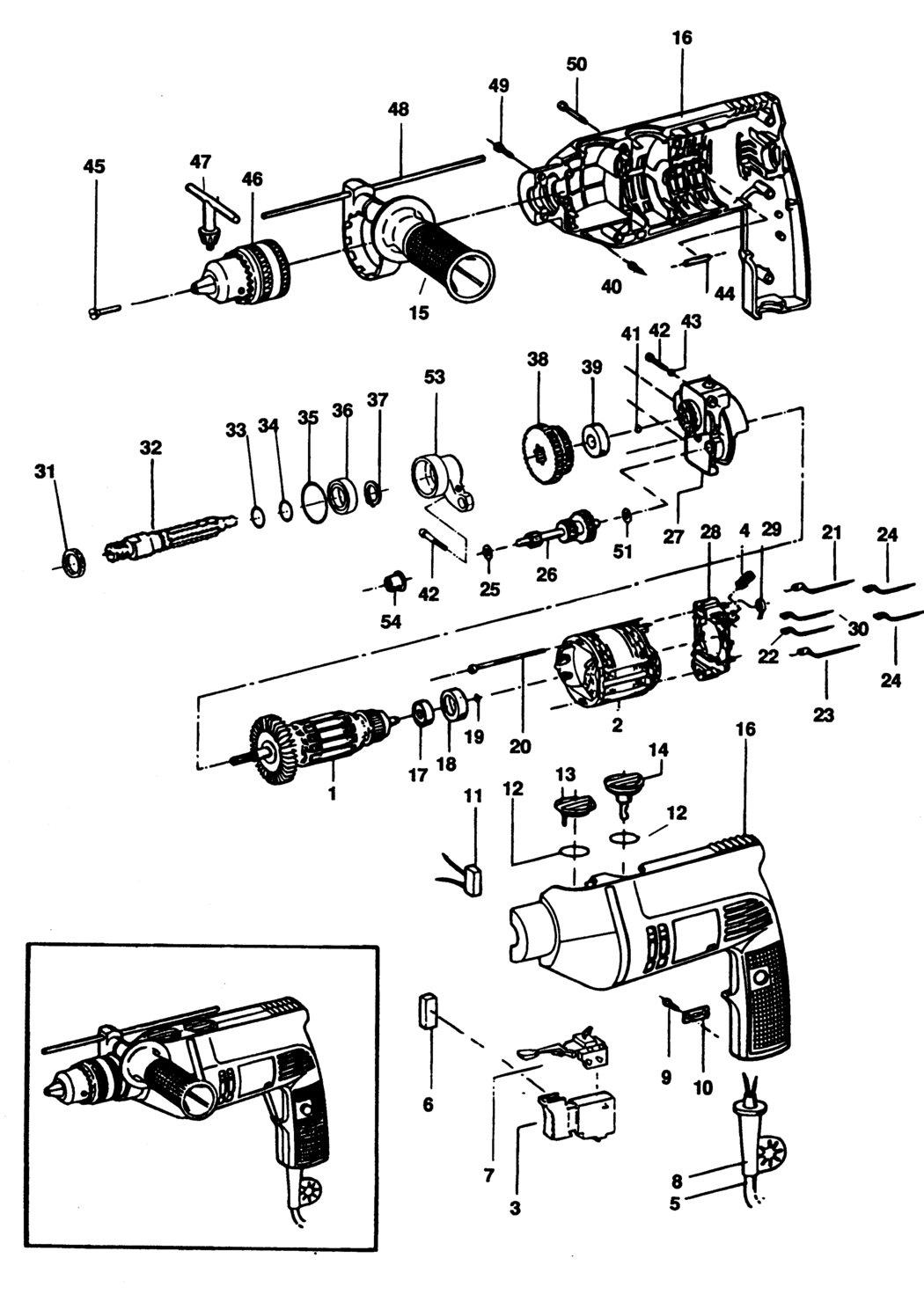 Black & Decker 2271 Type 1 Drill Spare Parts