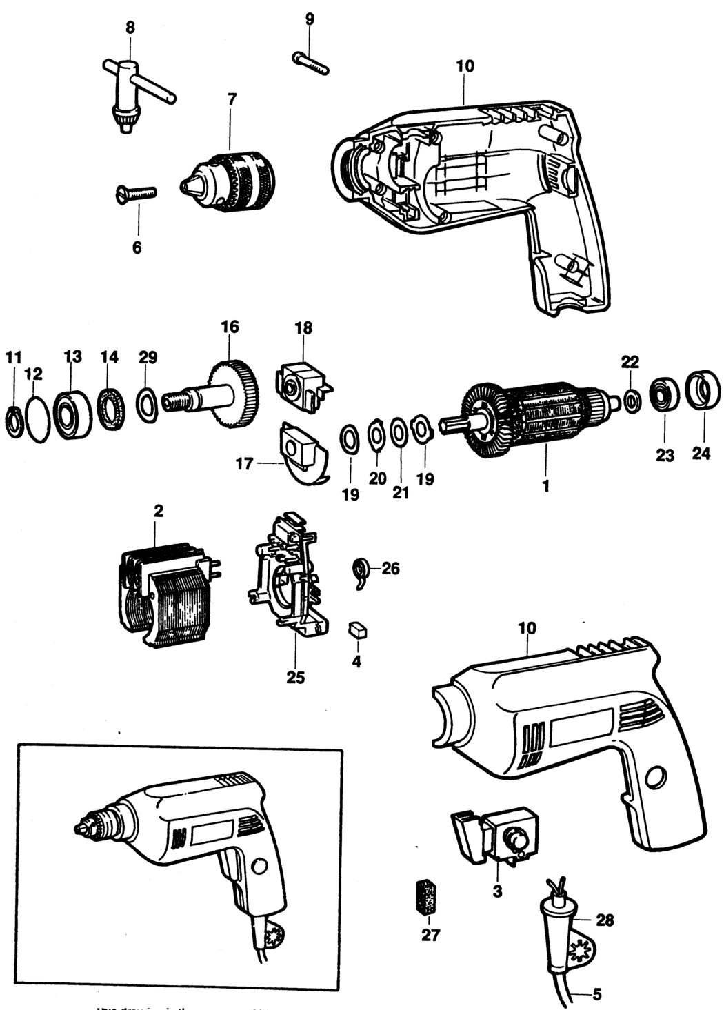 Black & Decker P1169 Type 1 Drill Spare Parts