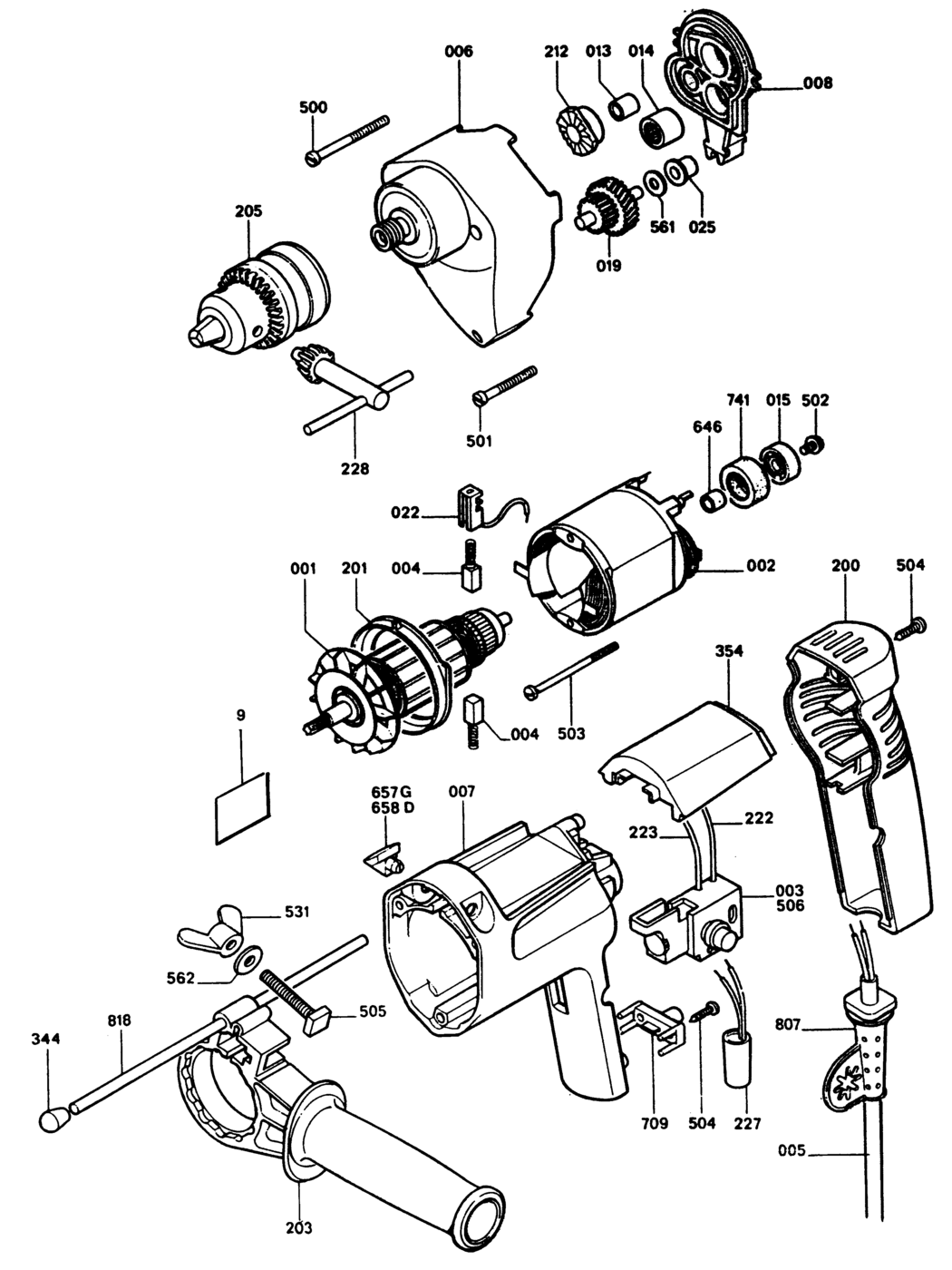 Black & Decker P1173 Type 13 Drill Spare Parts