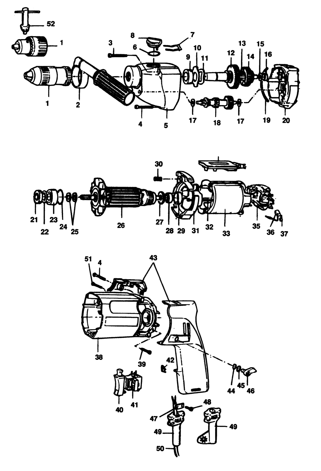 Black & Decker P1224 Type 1 Drill Spare Parts