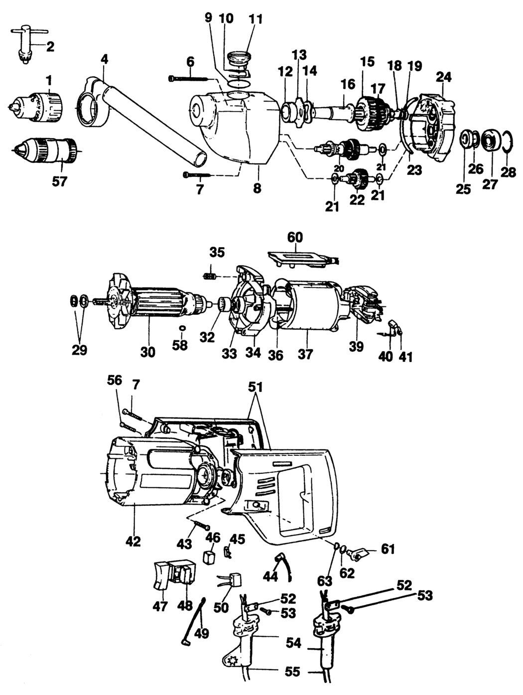 Black & Decker P1622 Type 1 Drill Spare Parts