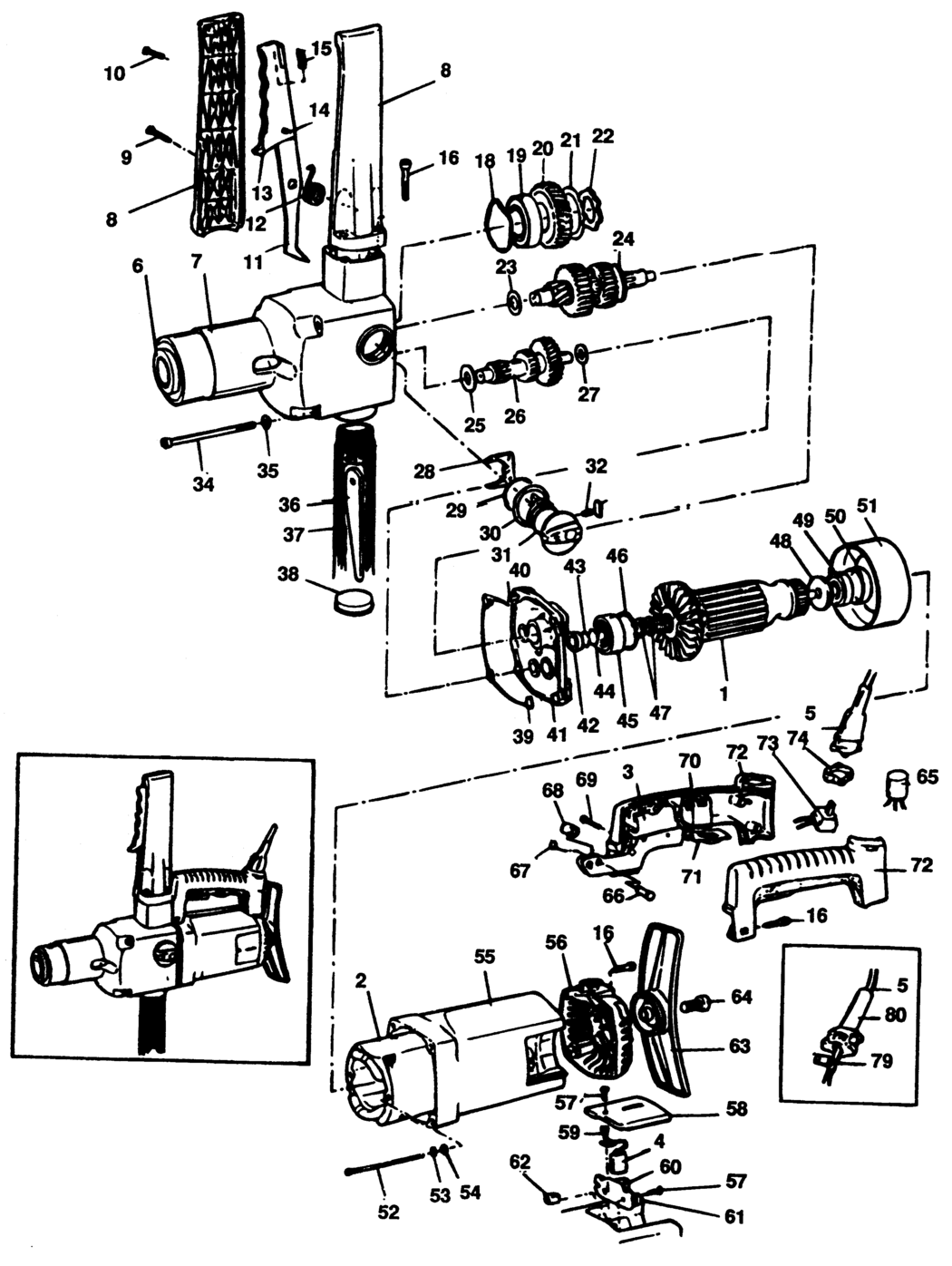 Black & Decker P1722 Type 1 Drill Spare Parts