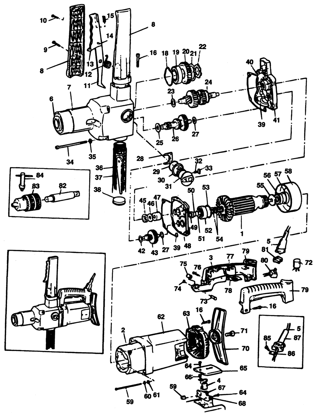 Black & Decker P1723 Type 1 Drill Spare Parts