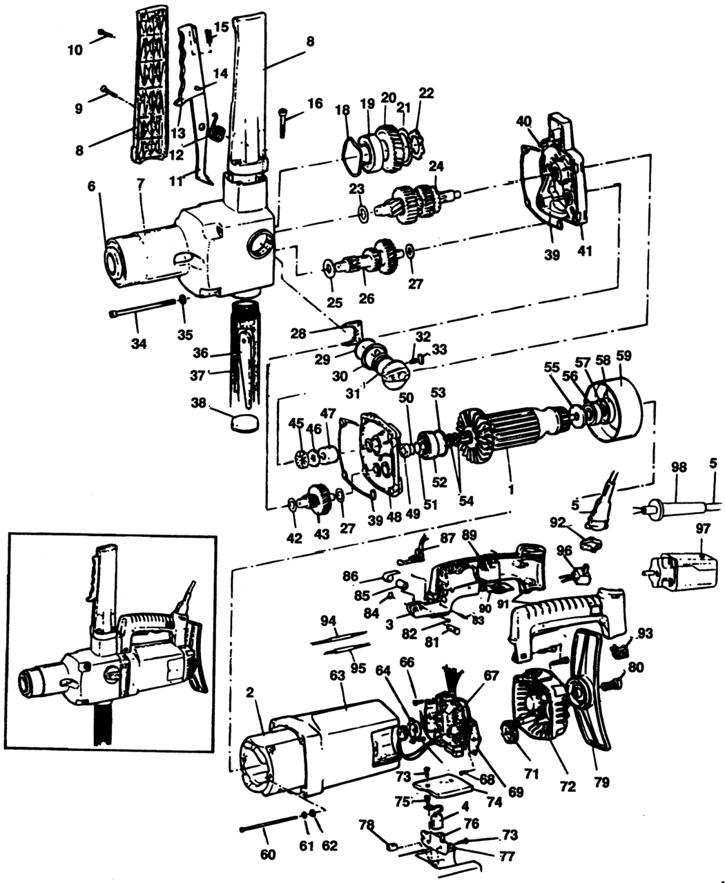 Black & Decker P1724 Type 1 Drill Spare Parts