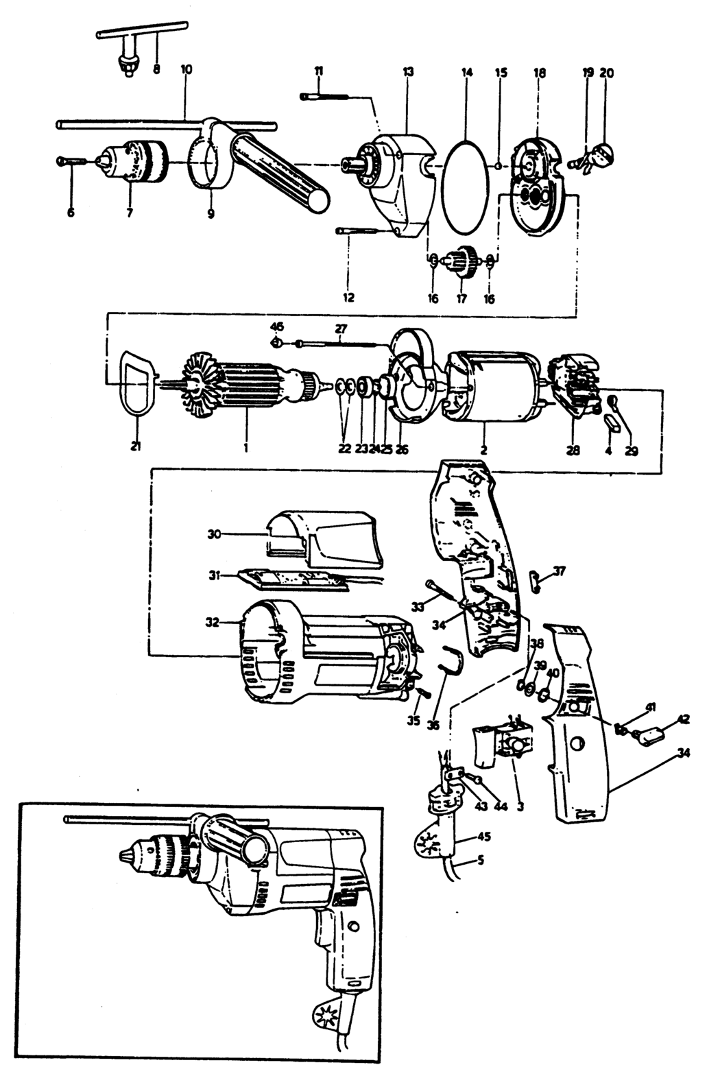 Black & Decker P2114 Type 1 Drill Spare Parts