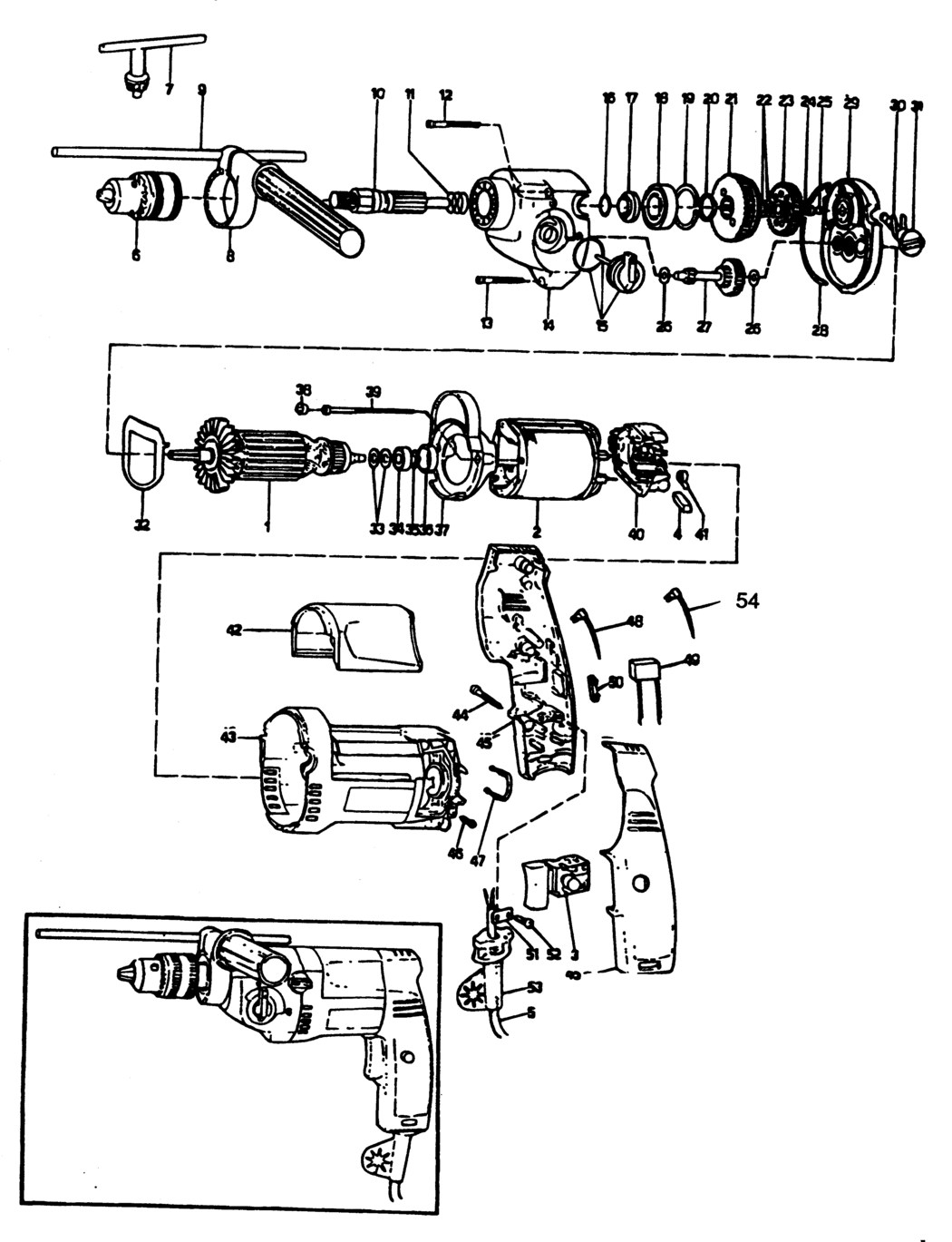 Black & Decker P2211 Type 1 Drill Spare Parts