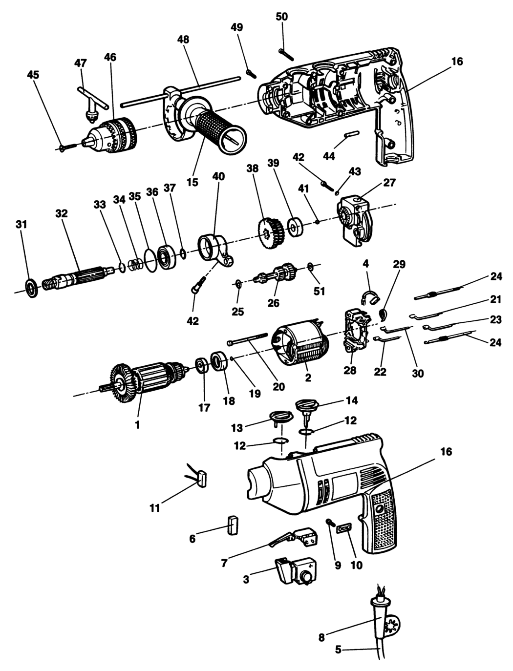 Black & Decker P2271 Type 4 Drill Spare Parts