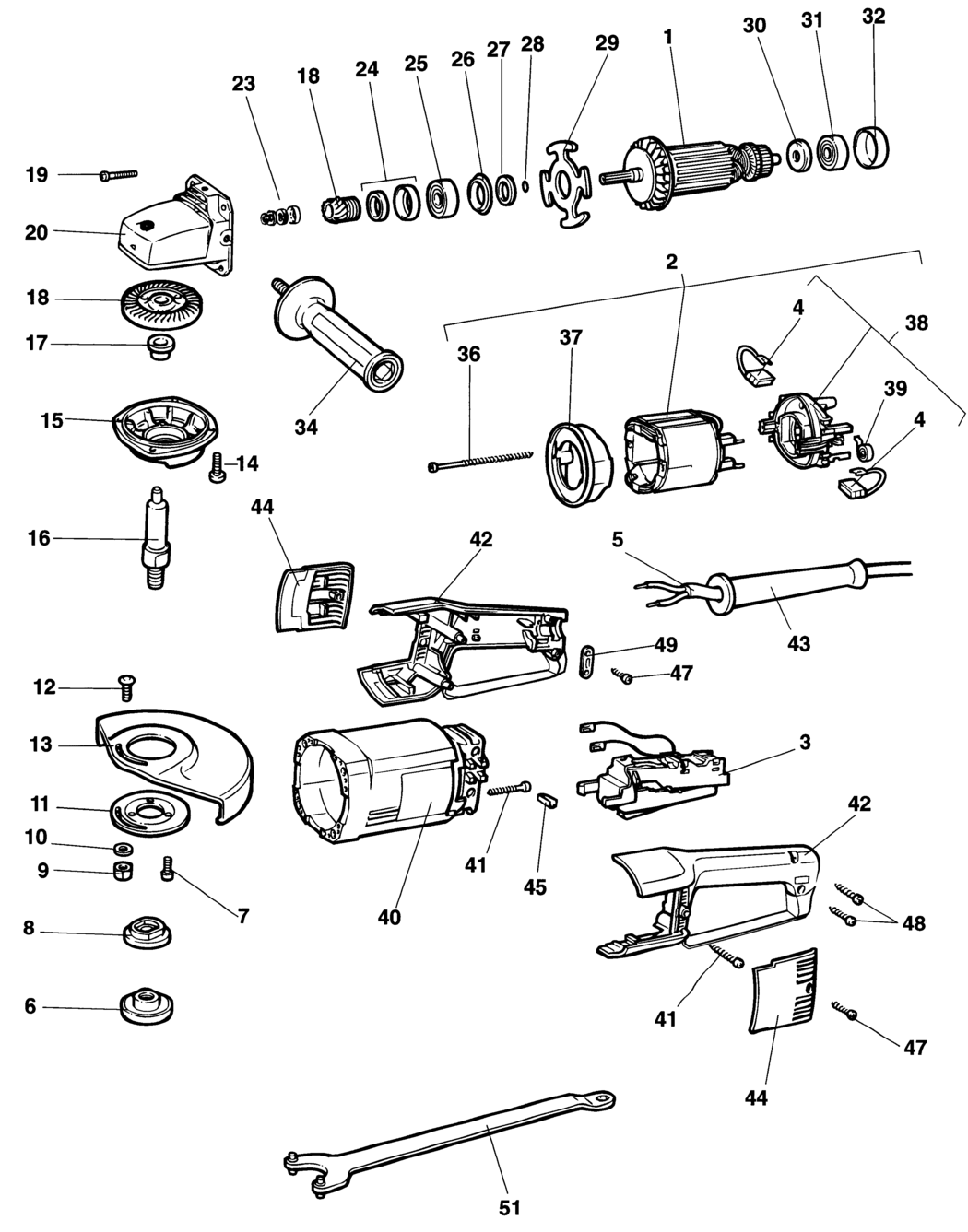 Black & Decker KG1825 Type 2 Angle Grinder Spare Parts