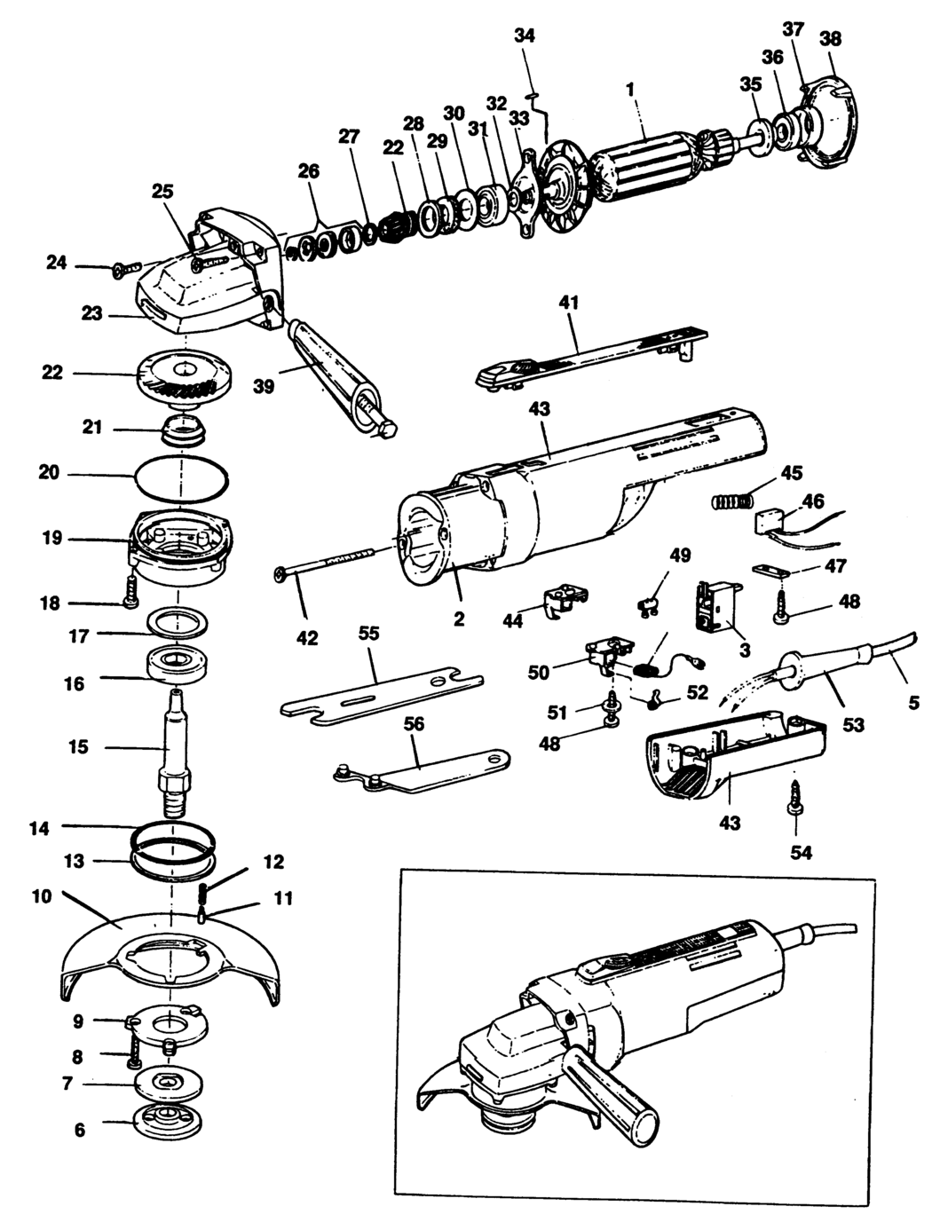 Black & Decker P5402 Type 1 Angle Grinder Spare Parts