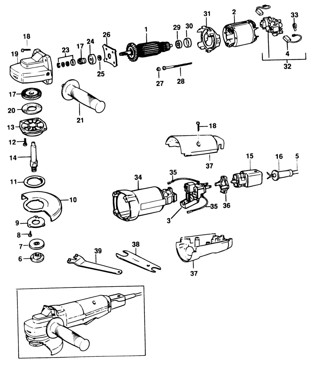 Black & Decker P5417 Type 3 Angle Grinder Spare Parts