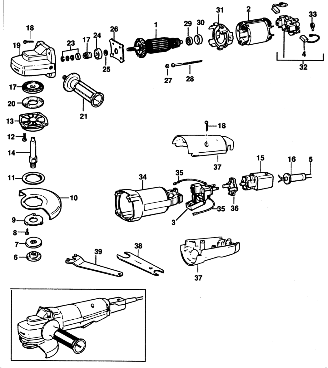 Black & Decker P5426 Type 1 Angle Grinder Spare Parts