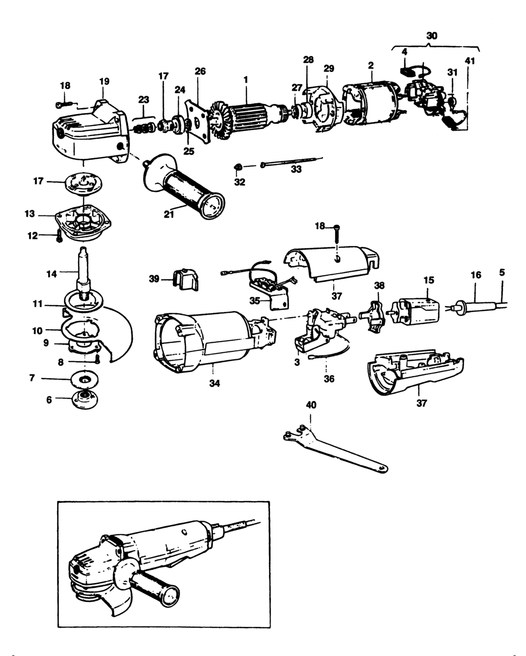 Black & Decker P5512 Type 1 Angle Grinder Spare Parts