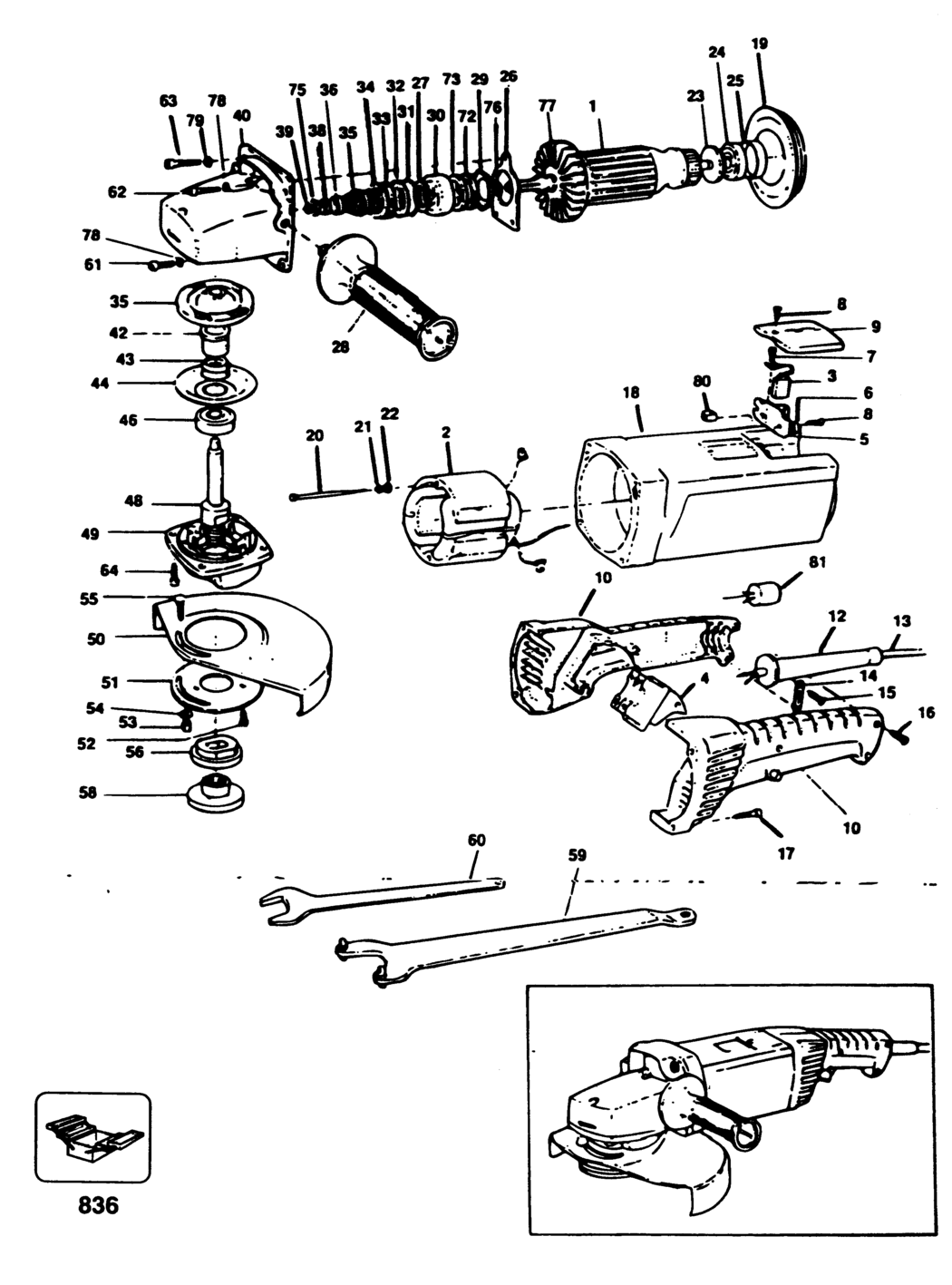 Black & Decker P5706 Type 1 Angle Grinder Spare Parts