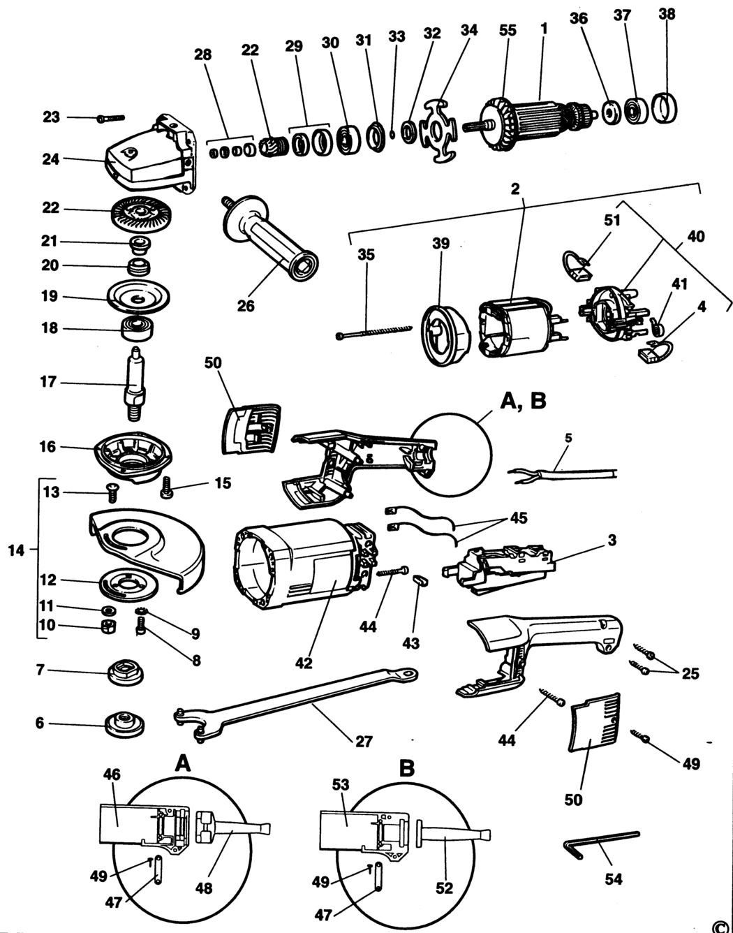 Black & Decker P5722 Type 3 Angle Grinder Spare Parts