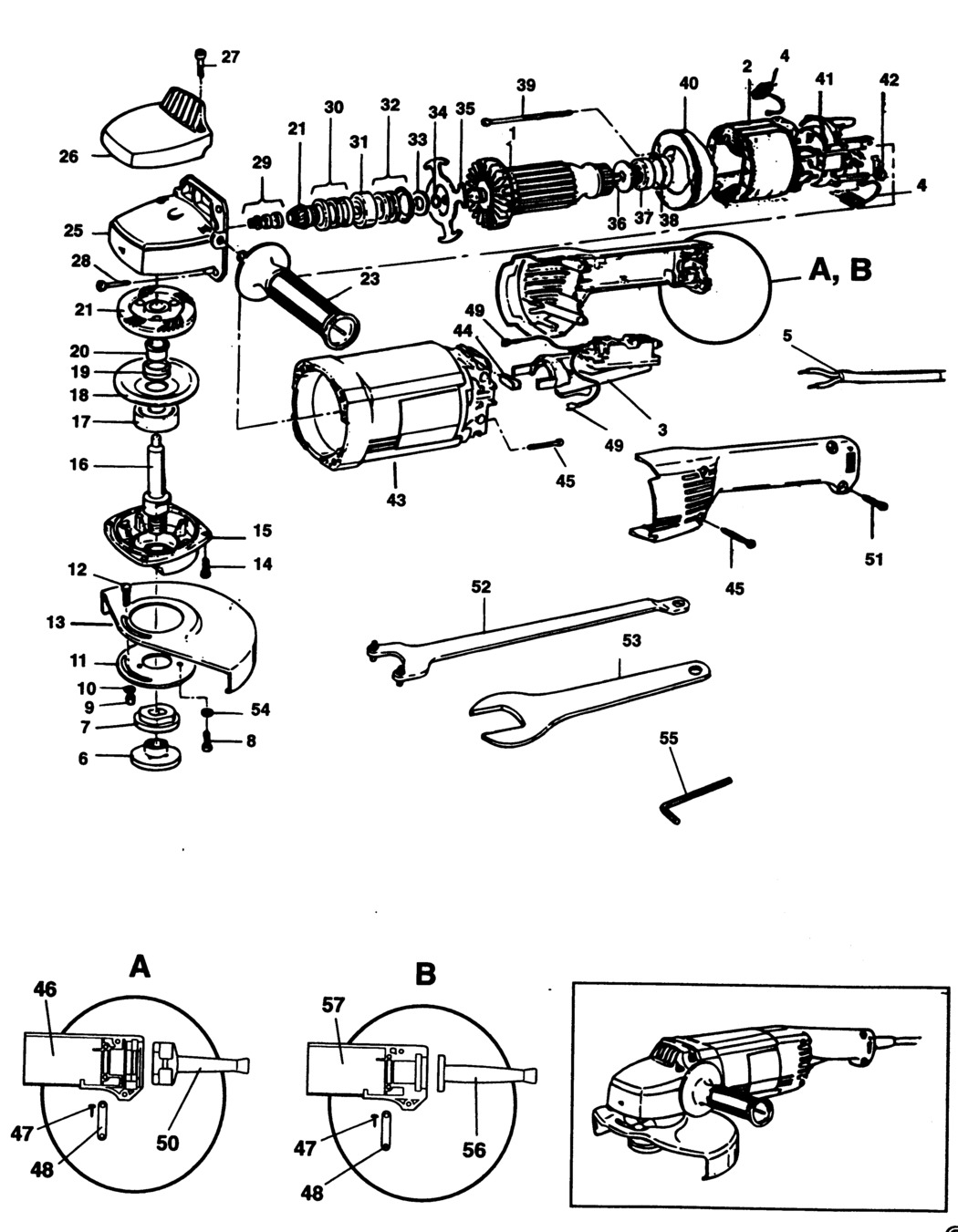 Black & Decker P5724 Type 1 Angle Grinder Spare Parts