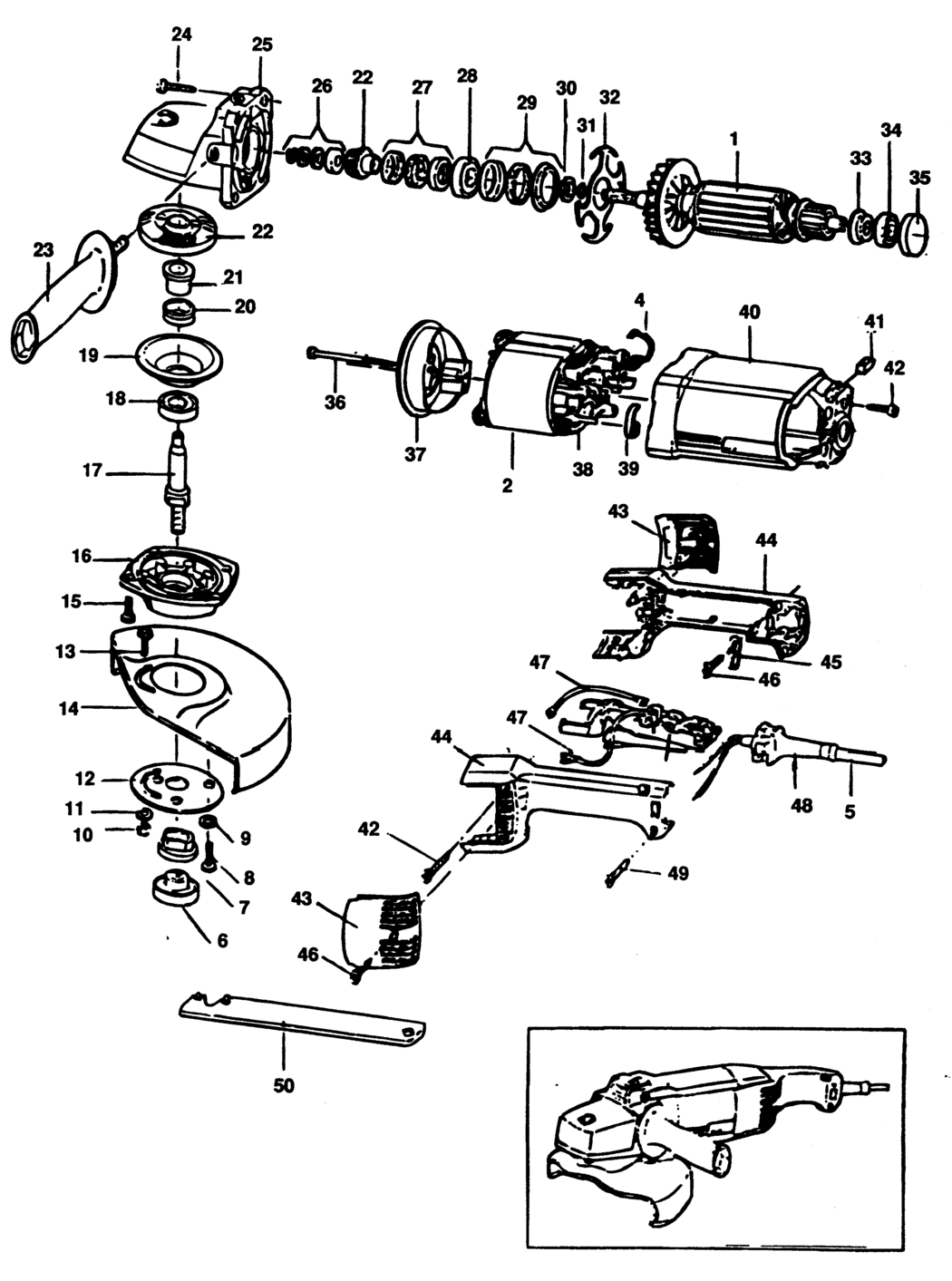 Black & Decker P5751 Type 1 Angle Grinder Spare Parts