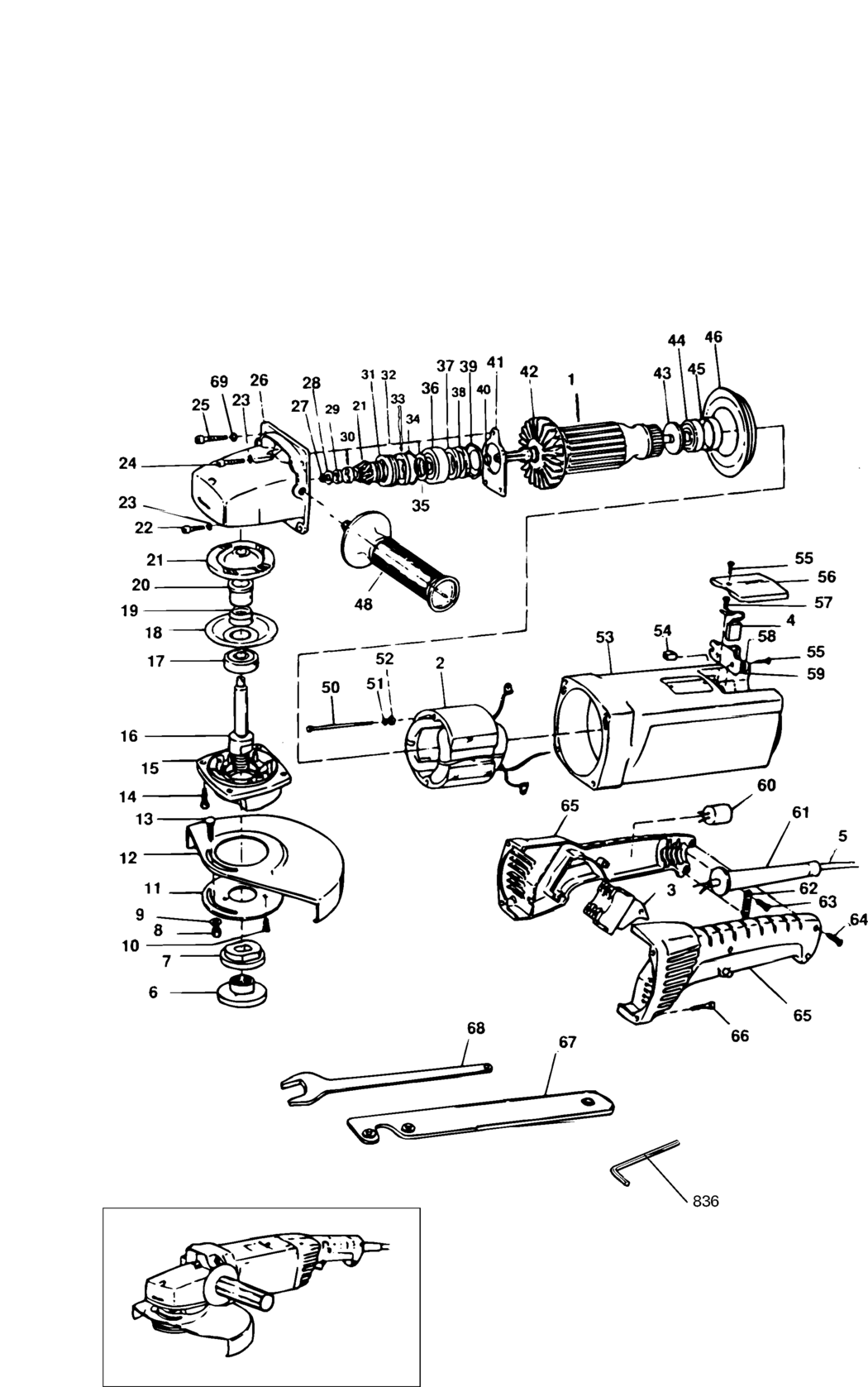 Black & Decker P5906 Type 1 Angle Grinder Spare Parts