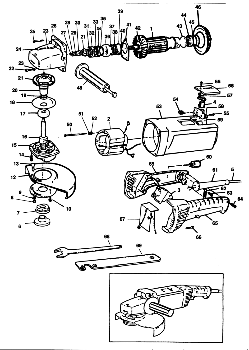 Black & Decker P5912 Type 1 Angle Grinder Spare Parts