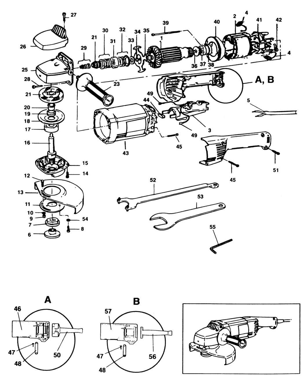 Black & Decker P5923 Type 1 Angle Grinder Spare Parts