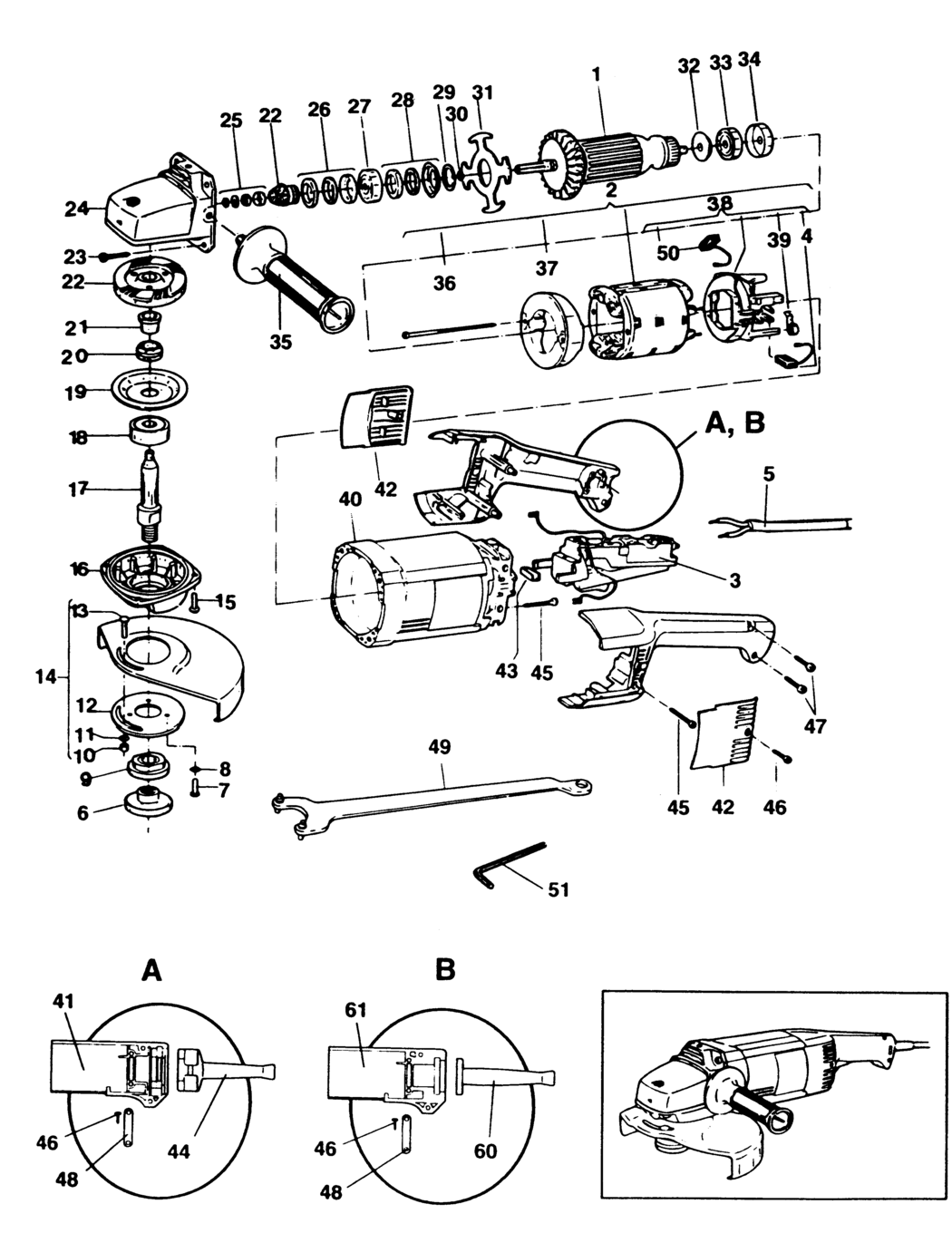 Black & Decker P5941 Type 1 Angle Grinder Spare Parts