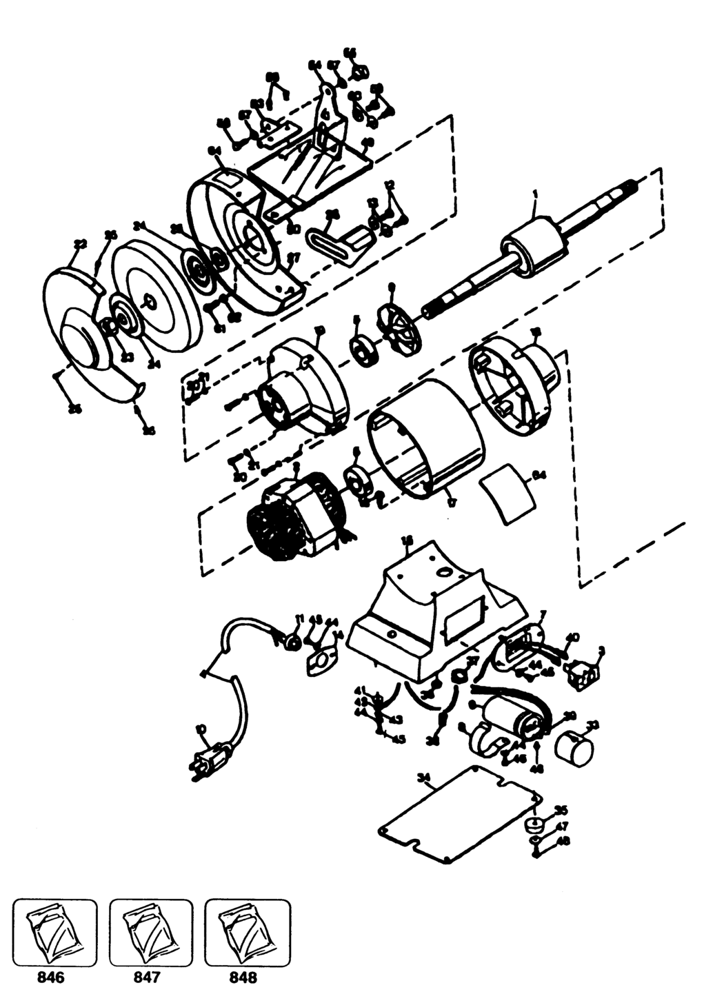 Black & Decker P7518A Type 1 Bench Grinder Spare Parts