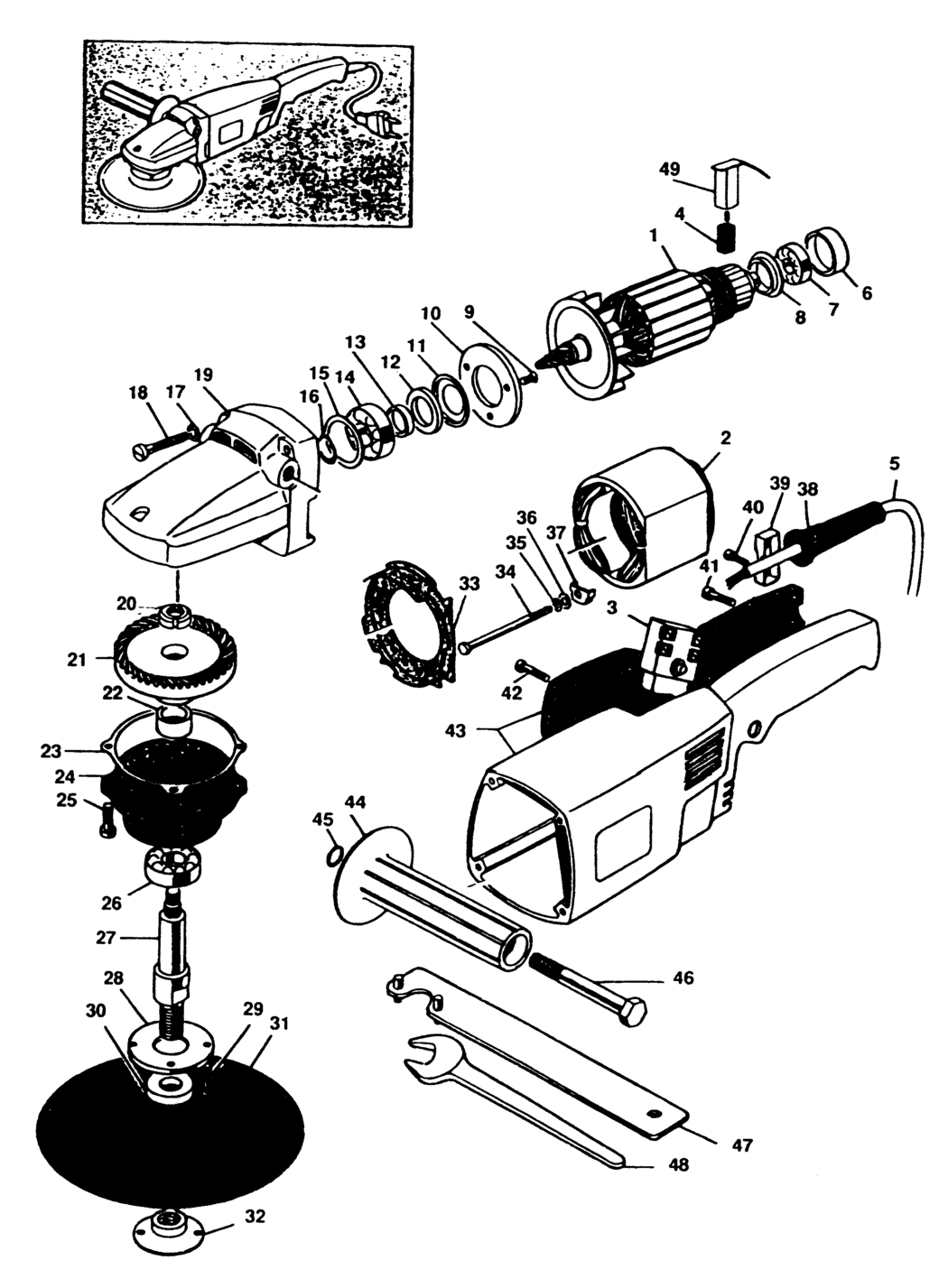 Black & Decker 6140 Type 1 Polisher Spare Parts