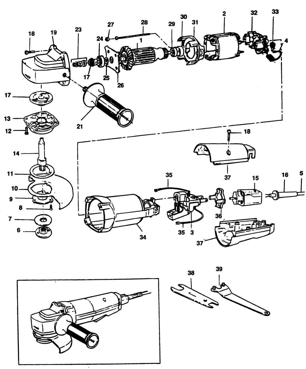 Black & Decker 5417 Type 1 Sander/grinder Spare Parts