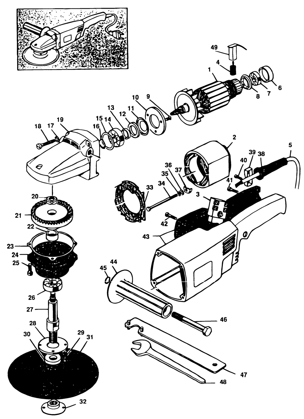 Black & Decker 6139 Type 1 Polisher Spare Parts