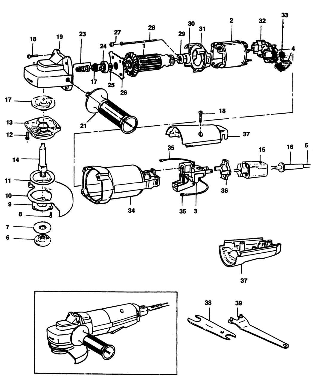 Black & Decker P5416 Type 1 Sander/grinder Spare Parts