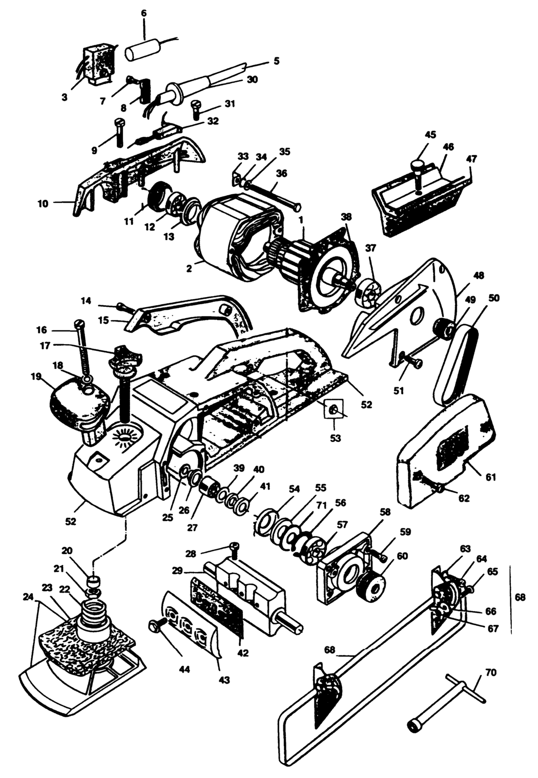 Black & Decker P7101 Type 1 Planer Spare Parts