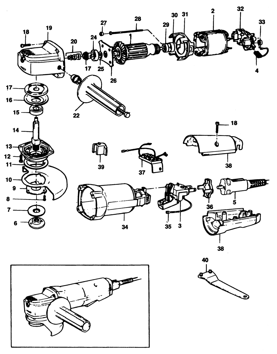 Black & Decker P5513 Type 1 Bodygrip Sander Spare Parts