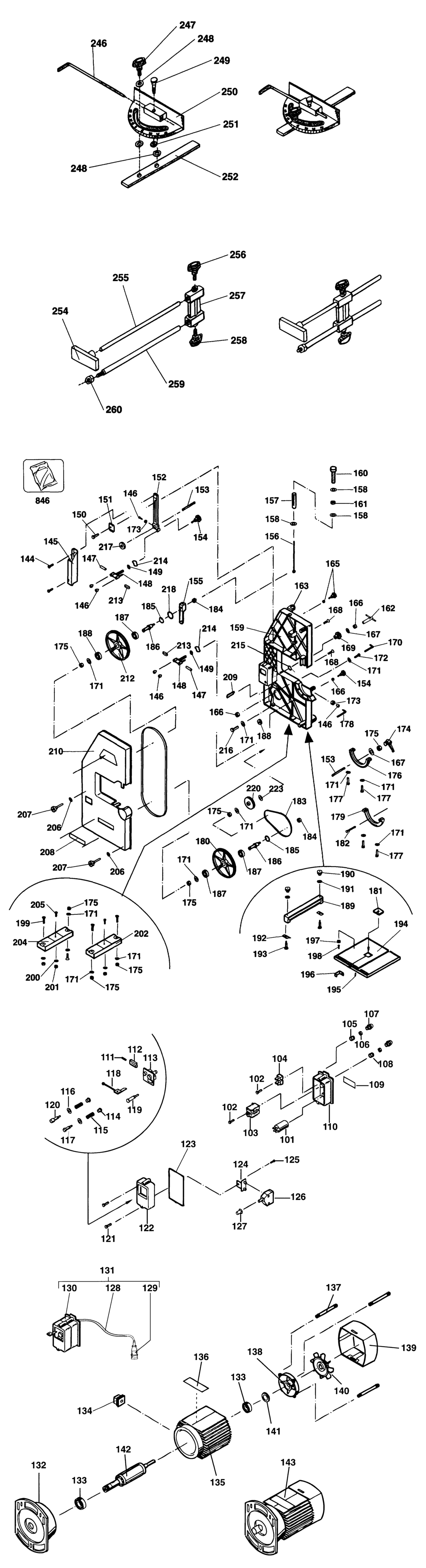 Black & Decker P3315 Type 1 Bandsaw Spare Parts