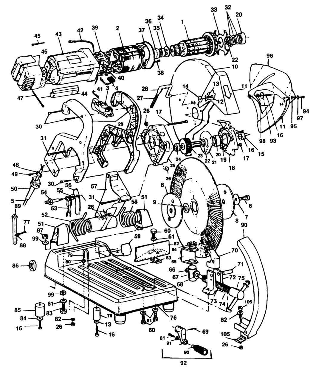 Black & Decker P3201 Type 1 Chop Saw Spare Parts