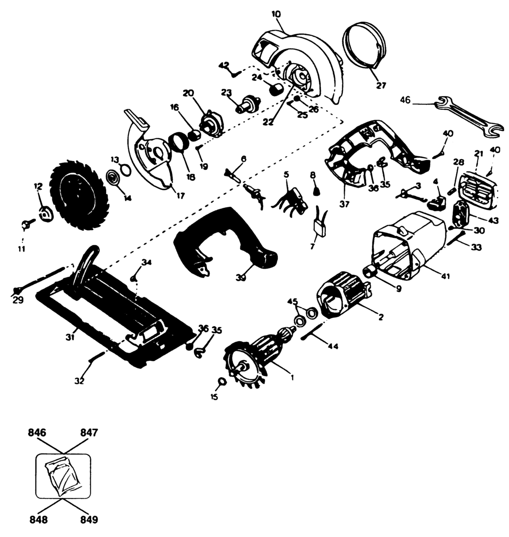 Black & Decker 3026 Type 1 Circ. Saw Spare Parts