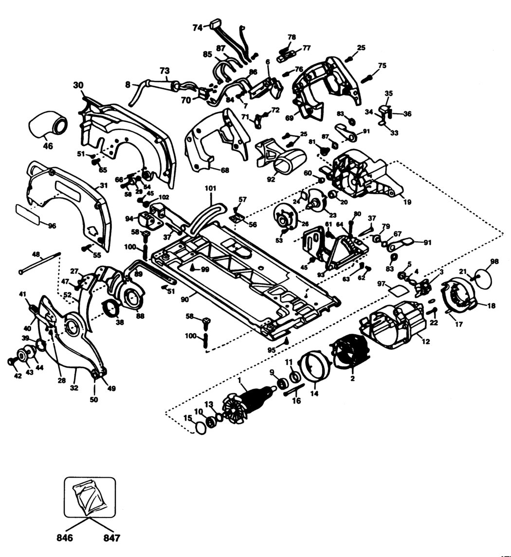 Black & Decker P3910 Type 1 Circ. Saw Spare Parts