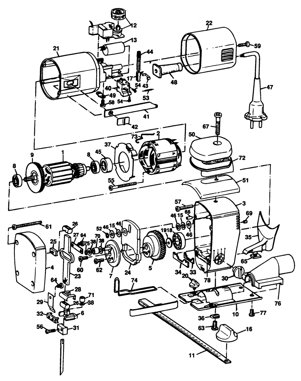 Black & Decker P4402 Type 1 Jigsaw Spare Parts