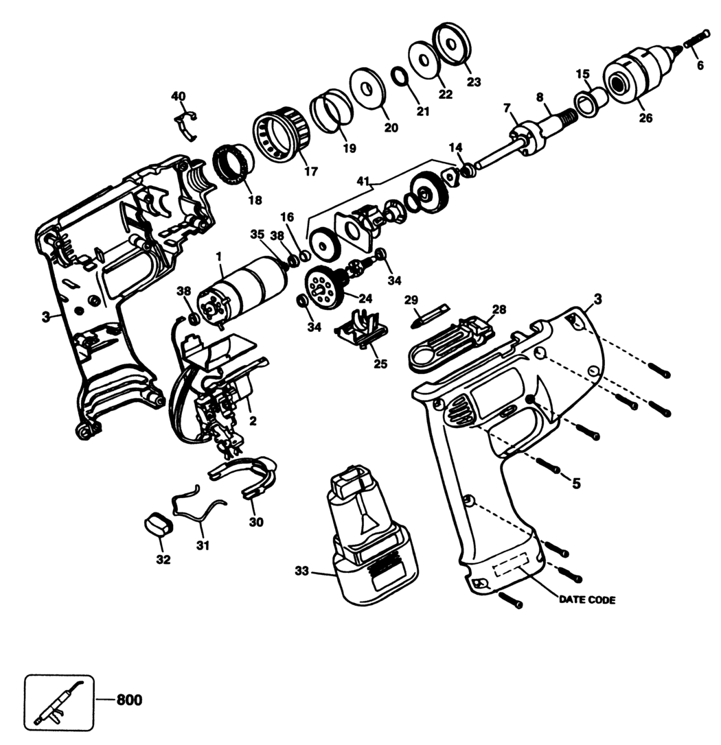 Black & Decker 1965 Type 2 Scru-drill Spare Parts